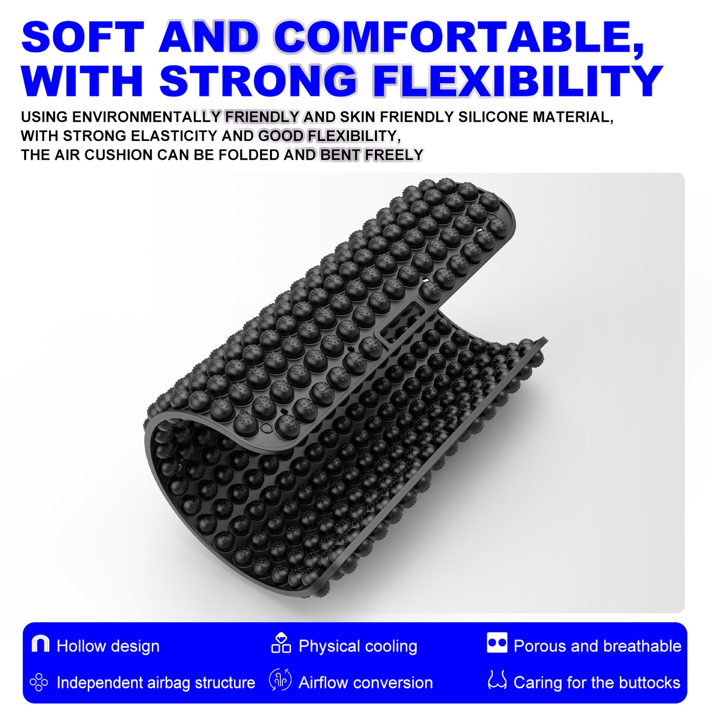 Multi Colored Car Office Chair Home Cooling Breathable Office Chair Silicone Gel Seat Cushion
