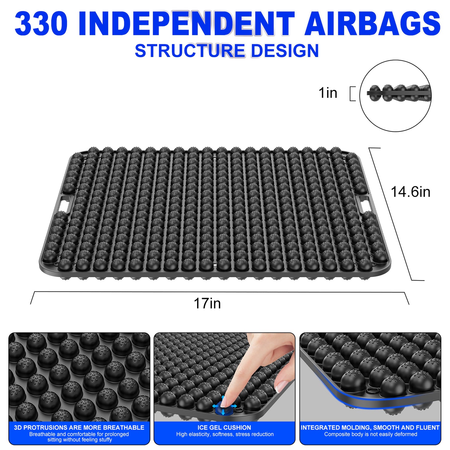 Multi Colored Car Office Chair Home Cooling Breathable Office Chair Silicone Gel Seat Cushion