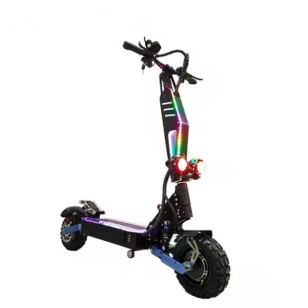 Full Waterproof Electric Scooter 5600w Two Wheels Off Road Fast Speed Full Suspensions Foldable Scooter